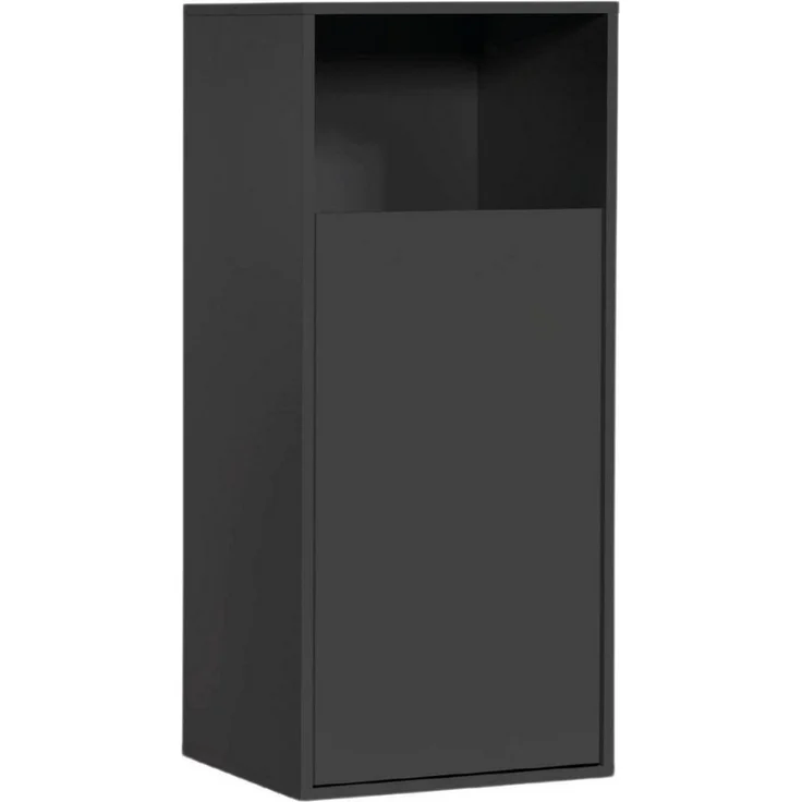 mokebo Wäscheschrank Der Wäschehüter (1-türig) Wäschekorb oder Wäschesammler mit Magnetverschluss in Schwarz – Bild 1