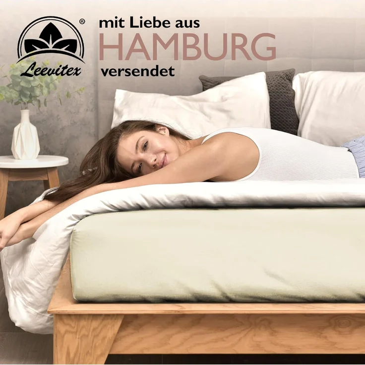 leevitex® Spannbettlaken für kalte Nächte – angenehm weich, passgenau, farbstark & pflegeleicht, Gummizug: Rundum – Bild 7