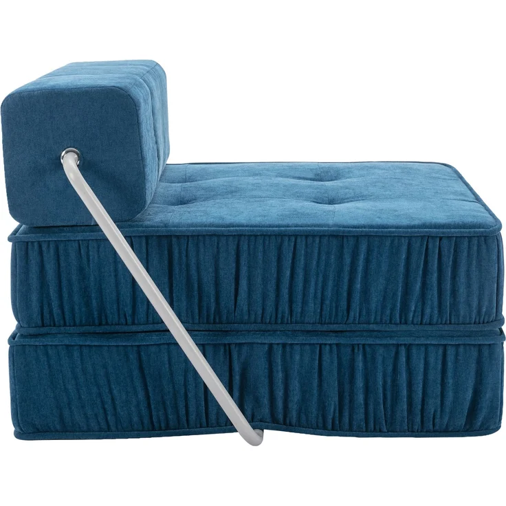 ZUBALIYA SchlafSofa mit Chenille - Bezug, modular aufgebaut, mit Schaumstoffpolsterung, mit rutschfester Basis, Blau – Bild 14