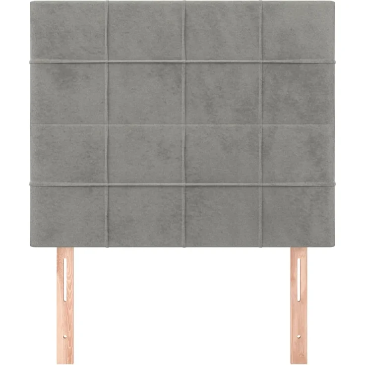 vidaXL Kopfteile 2 Stk. Hellgrau 90 x 5 x 78/88 cm Samt 3116368 – Bild 3