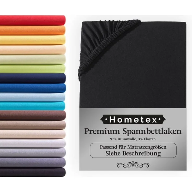 Hometex Premium Textiles Spannbettlaken Premium Boxspringbett Spannbetttuch ideal für Wasserbett und Matratzen, Jersey, Gummizug: Rundumgummizug, Spannbettlaken Premium Qualität 190 g/m², Gekämmte Baumwolle – Bild 4