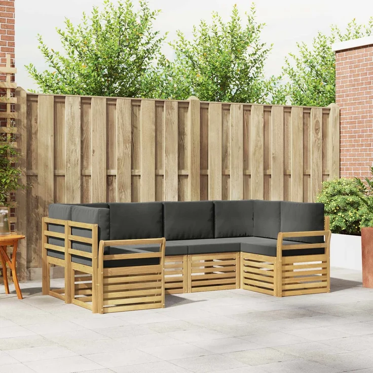 vidaXL Outdoor-Sofagarnitur 6 stk. 6-Sitzer Weiß und Anthrazit 3392397 – Bild 1
