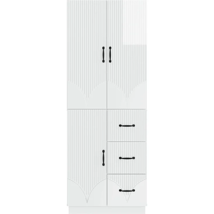 vidaXL Schrankset 2 pcs Hochglanz Weiß Holzwerkstoff 3416821 – Bild 4