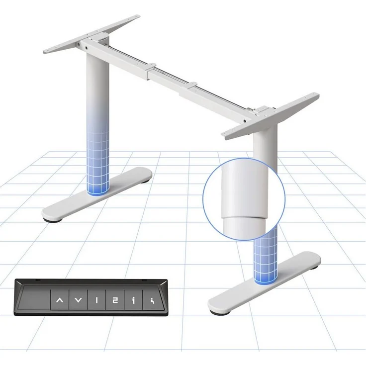FLEXISPOT Schreibtisch Elektrisch höhenverstellbares Tischgestell, Schwarz/Weiß/Grau/Mousse (1-St, mit elegant abgerundeten Tischbeinen (runde Form), harmonisches Design, Anti-Kollisionsschutz, Max. Load: 80KG – Bild 5