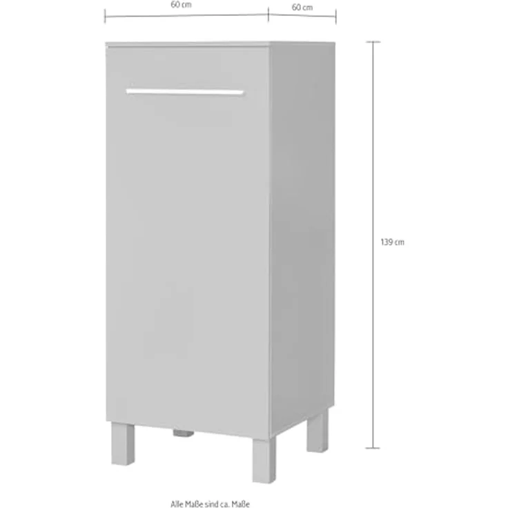 Kühlumbauschrank >Benedicto< in anthrazit / Sonoma-Eiche - 60x139x60 (BxHxT) – Bild 2
