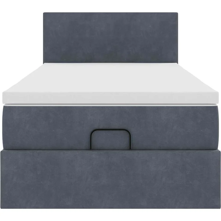 vidaXL Ottoman-Bett mit Matratze & LEDs Dunkelgrau 90x200 cm Samt 3312525 – Bild 6