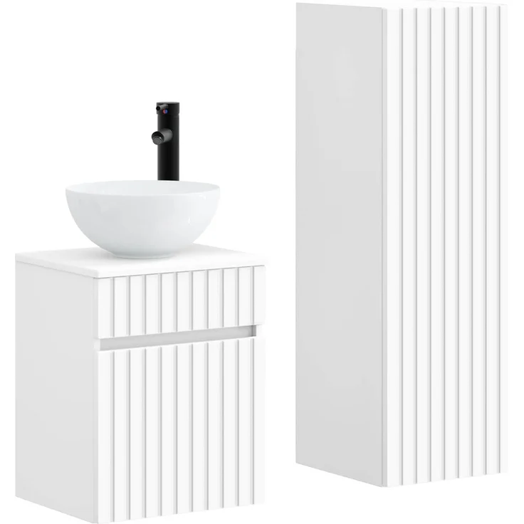 vidaXL Badezimmerschrank-Set 2 stk. Weiß 33 x 34,5 x 100 cm 3406133 – Bild 2