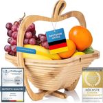 Dimono Obstschale DIMONO Obstkorb Apfelform – Obstschale faltbar Bambus, Bambus, (Faltkorb), Gemüseschale & Topfuntersetzer