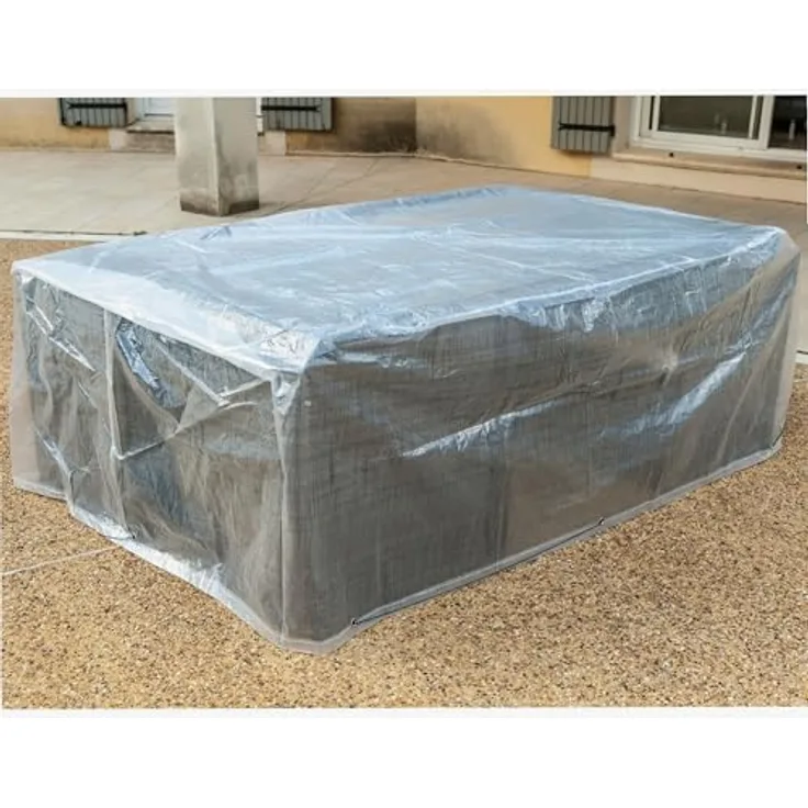 WERKA PRO Tischhülle 250x150x80cm, robuste Schutzabdeckung aus Polyethylen mit UV-Behandlung und Kordelzug