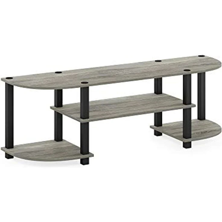Furinno TV-Regal mit 4 Ablageflächen, holz, French Oak Grey, 34. 04x120. 02x40. 39 cm – Bild 6