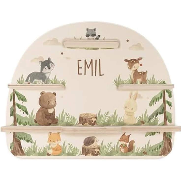 Kidsmood - Tonie Regal fürs Kinderzimmer– Liebevoll gestaltetes Wandregal mit abgerundeten Ecken & Kanten für Toniebox 2 mit Namen & Metallplättchen | Personalisierte Geschenke für Kinder – Bild 8