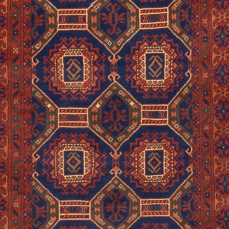 Läufer Afghan - 394 x 80 cm - dunkelrot – Bild 2
