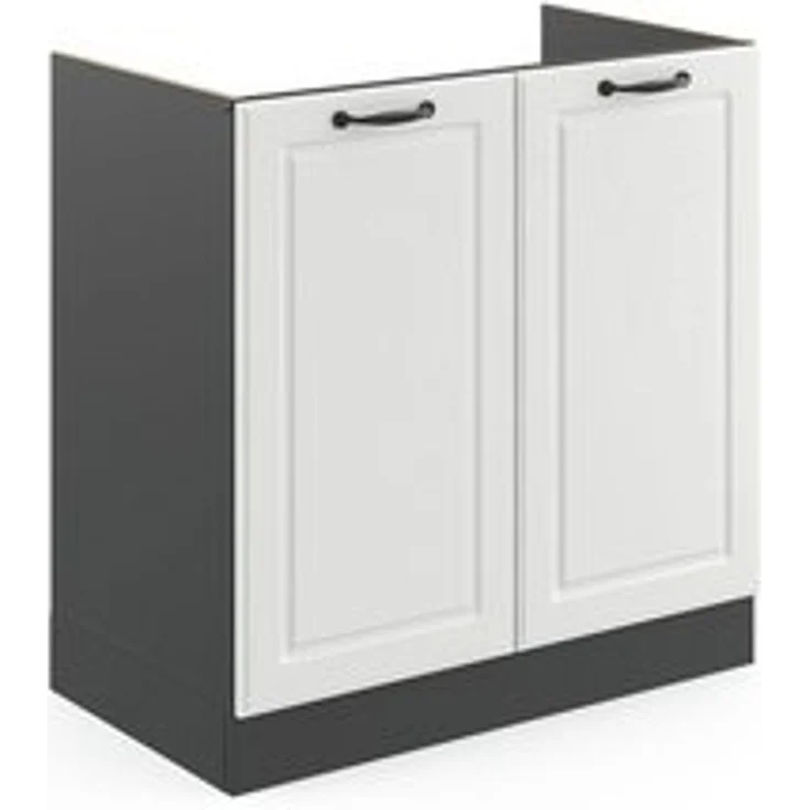Spülenunterschrank R-Line Weiß Landhaus 80 cm ohne Arbeitsplatte Vicco – Bild 6
