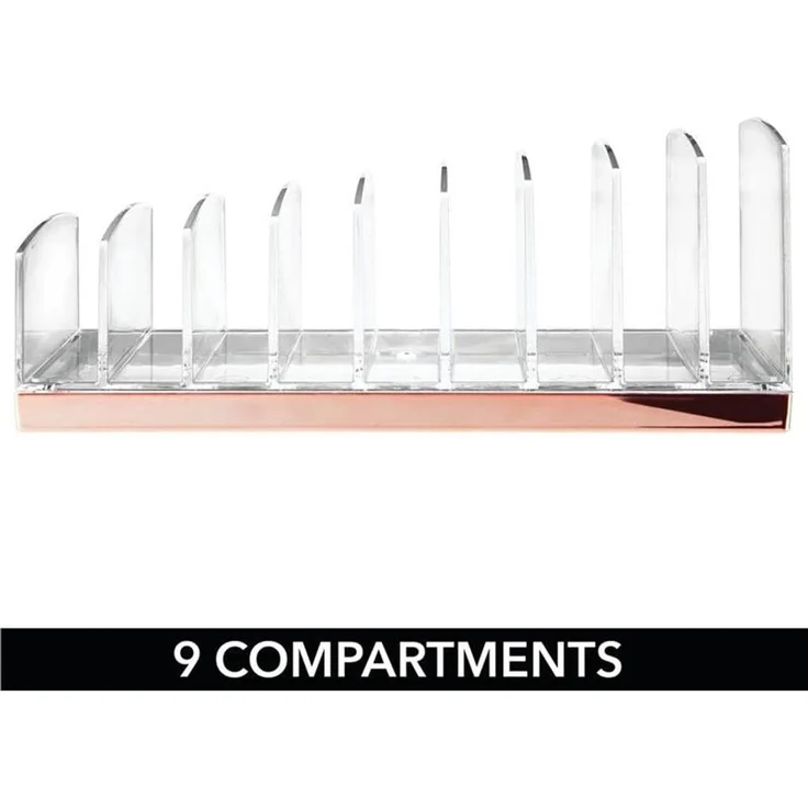 Schminkaufbewahrung Kosmetik Organizer mDesign Make-up Box transparent/rose gold – Bild 3