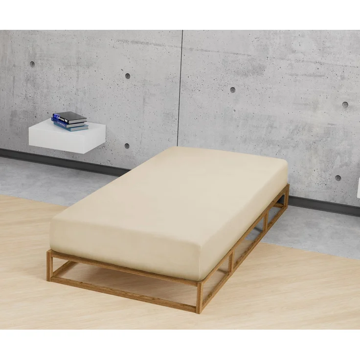Biberna Jersey-Spannbetttuch, 100 % Baumwolle, Kitt, 1x 90x190 cm - 100x200 cm – Bild 3