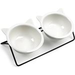 LuxusKollektion erhöhter Katzennapf spülmaschinengeeignet, Keramik weiß