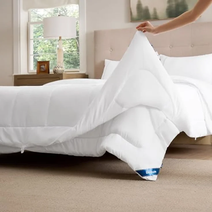 BEDSURE Bettdecke 135x200 2er Set 450gsm - Winterdecke 4 Jahreszeiten Inklusive Ganzjahresdecke 300gsm & Sommerdecke 150gsm, 2 Steppdecke für Vierjahreszeiten/Sommer/Winter, White – Bild 9
