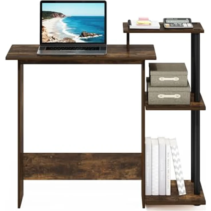 Furinno Efficient Home Laptop Notebook Computertisch, Bernsteinkiefer/Schwarz – Bild 5