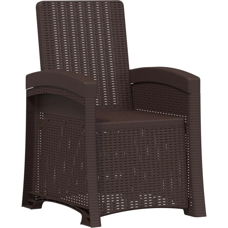 vidaXL Liegesessel Garten Rattan-Optik 2 Stk. Braun und Hellgrau PP 8012023 – Bild 3
