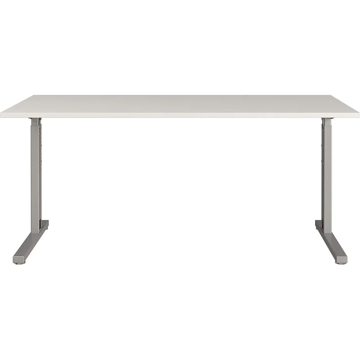 Germania Schreibtisch 4252-583, in Lichtgrau/Silber, mechanisch höheneinstellbar, 160 x 80 x 80 cm (BxHxT) – Bild 4