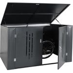 4er-Fahrradgarage HWC-K64, Gerätehaus Fahrradbox mit Deckel, abschließbar Metall 121x202x150cm, anthrazit