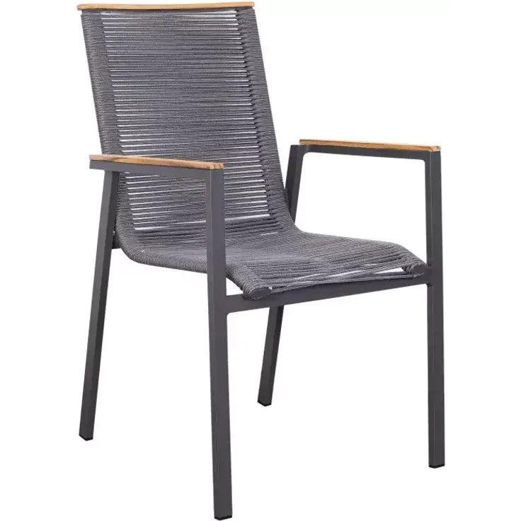 Dining Stapelsessel Alicante Rope mit Teakarmlehne