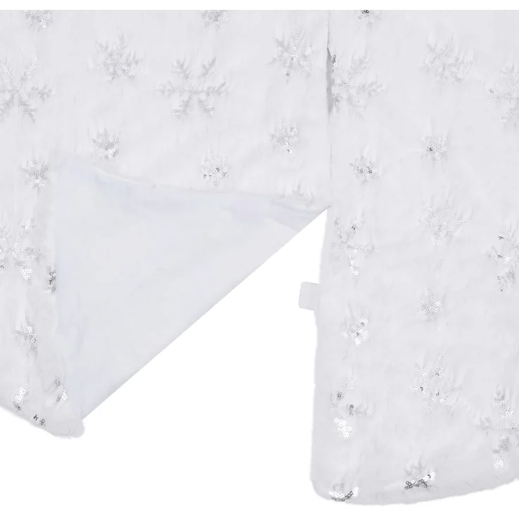 vidaXL Luxus-Weihnachtsbaumrock Weiß 150 cm Kunstfell 330274 – Bild 2
