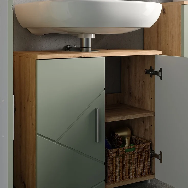 Badmöbel-Set Irma Salbeigrün 2 Teile Vicco – Bild 4