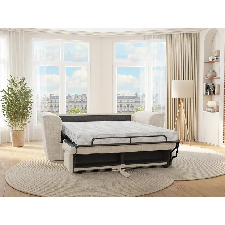 Vente-unique - RIZORA Sofa Stoff Beige - B 223 cm96 cm x H 88 cm x L 230 cm – Bild 2