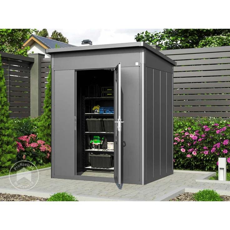 GFP Primeyard Gerätehaus Metall Gartenhaus 180x158x231 cm Geräteschuppen Pultdach anthrazit – Bild 2