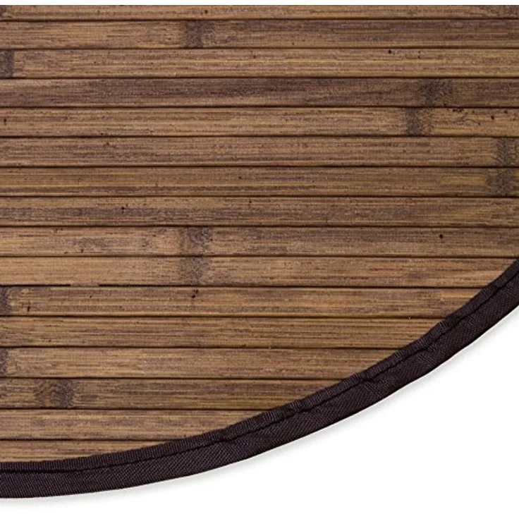 Homestyle4u Teppich, rund, Bambus dunkelbraun, Ø 90 cm