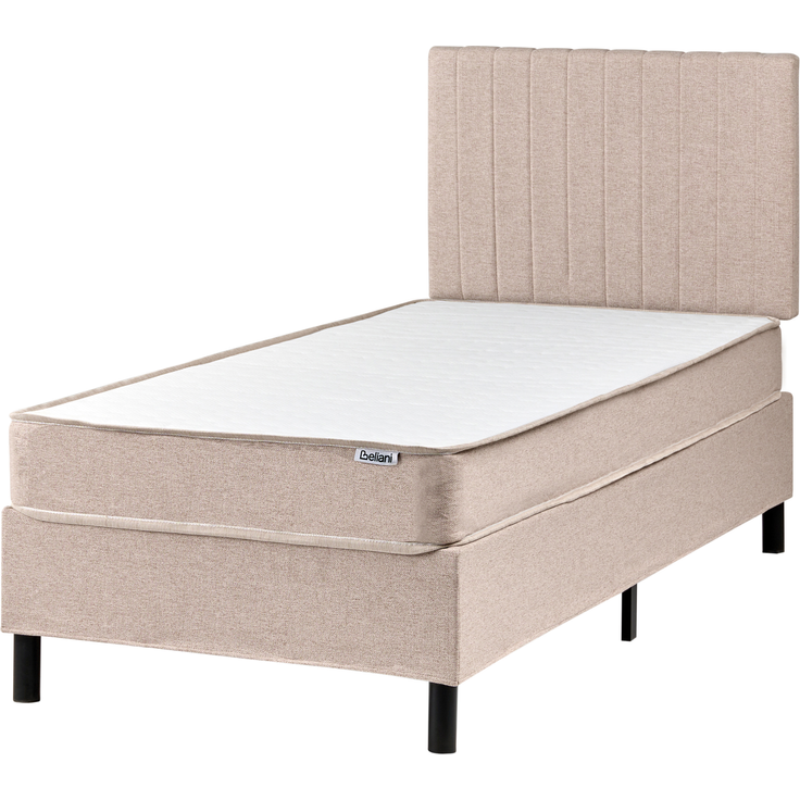 Boxspringbett Stoff COUNTESS 90x200 cm Beige