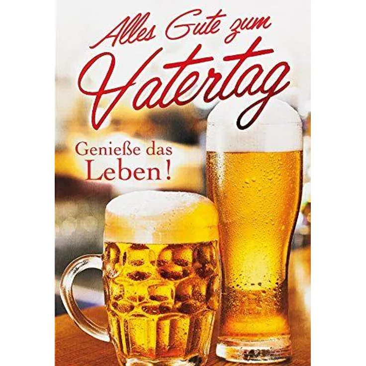 Karte zum Vatertag Basic Classic - Bierglas - 11,6x16,6 cm