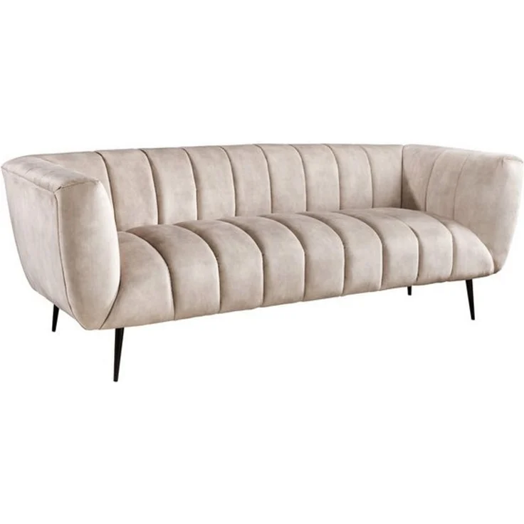 riess-ambiente Sofa NOBLESSE 225cm champagner / schwarz, Einzelartikel 1 Teile, Wohnzimmer · Samt · Metall · 3-Sitzer · Federkern · Retro Design – Bild 4