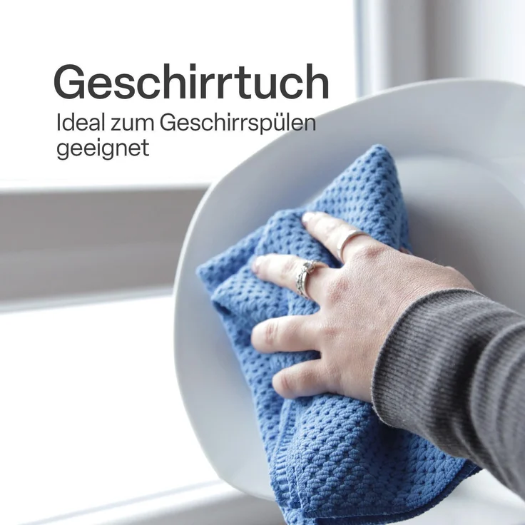 Premium Geschirrtuch 300g/m² - Microsensation - 60x40cm ( Türkis / 4er Pack ) Reinigungstücher Mikrofasertuch - super saugfähige Küchentücher – Bild 6