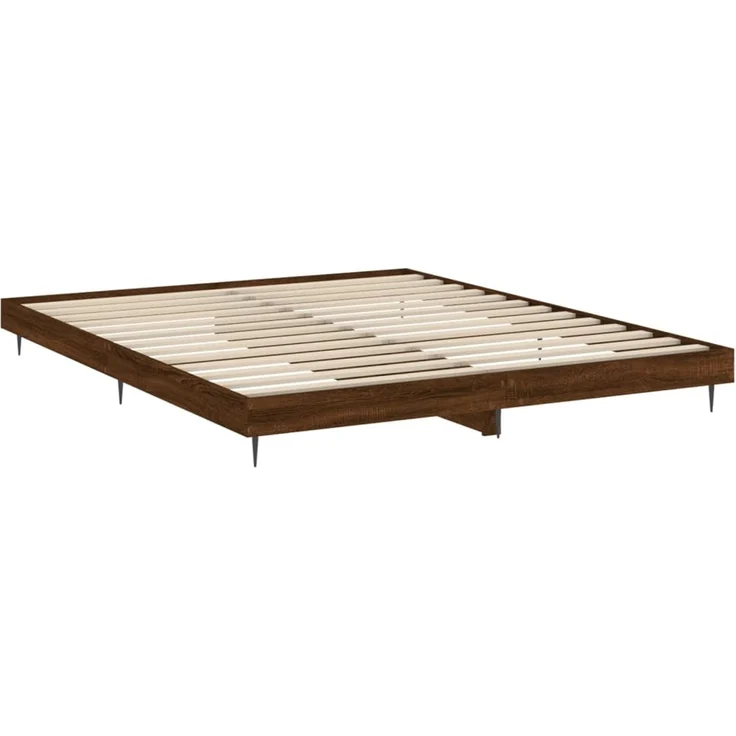Doppelbett, Bettgestell Modernen ohne Matratze Braun Eichen-Optik 200x200 cm d1936e – Bild 5