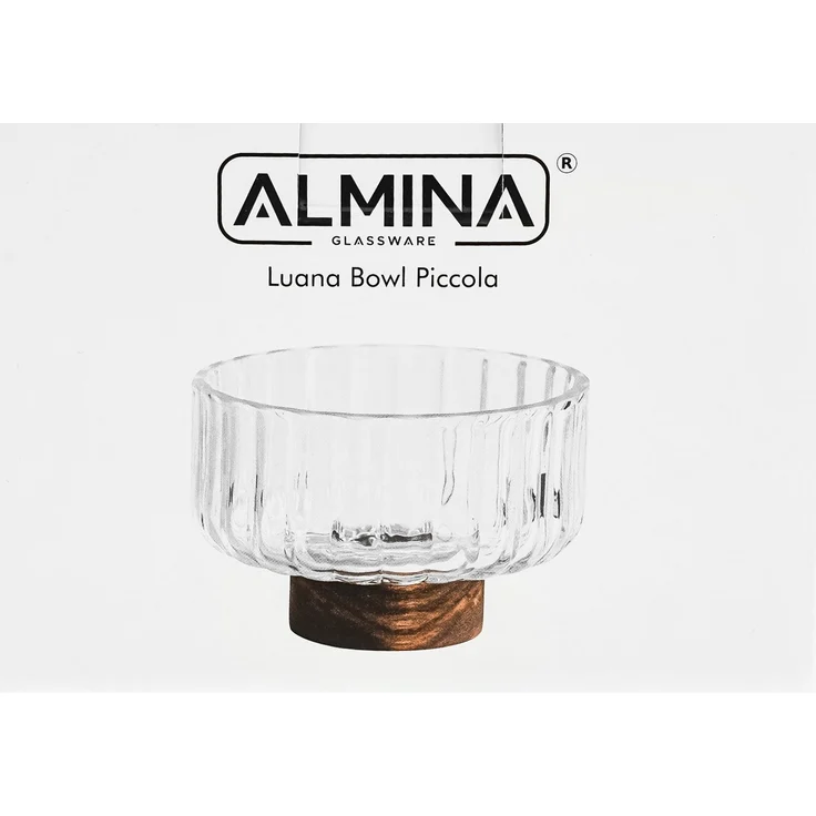 Luana Bowl Piccola Glasschale mit Akazienholz - Servier- & Dekoschale, 14 x 9,5 cm – Bild 6