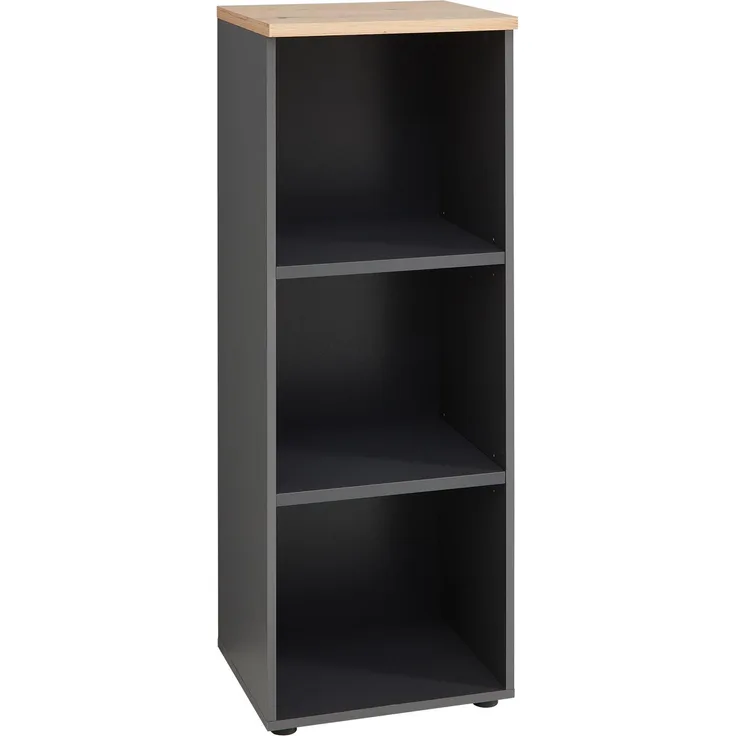 Regal Melanie / Memphis, Holzwerkstoff, Grau, Schwarz, Holzfarben, 45 x 122 x 38 cm