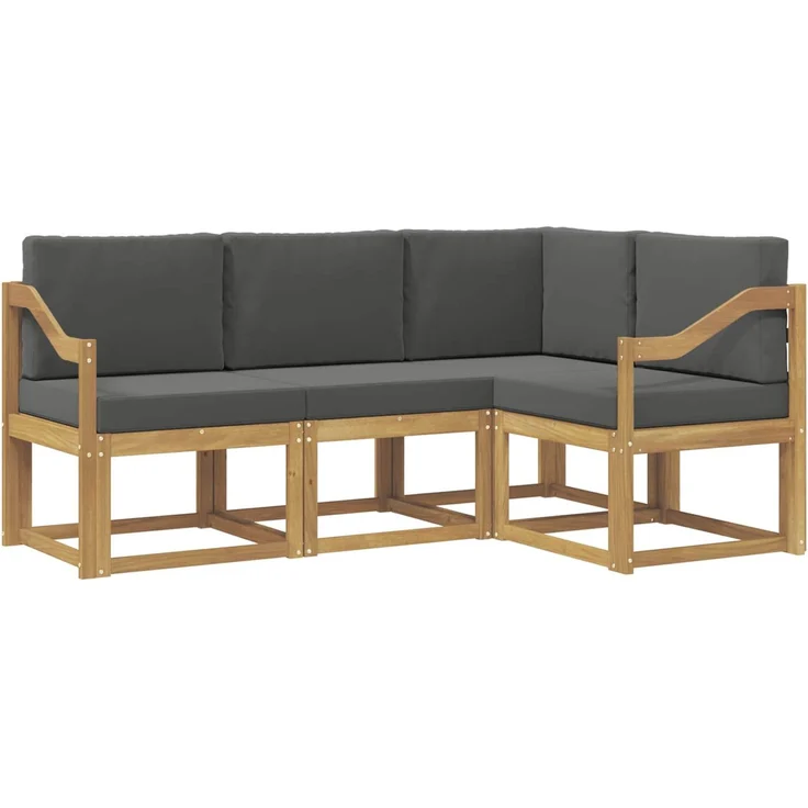 vidaXL Outdoor-Sofagarnitur 4 stk. Weiß und Anthrazit – Bild 2