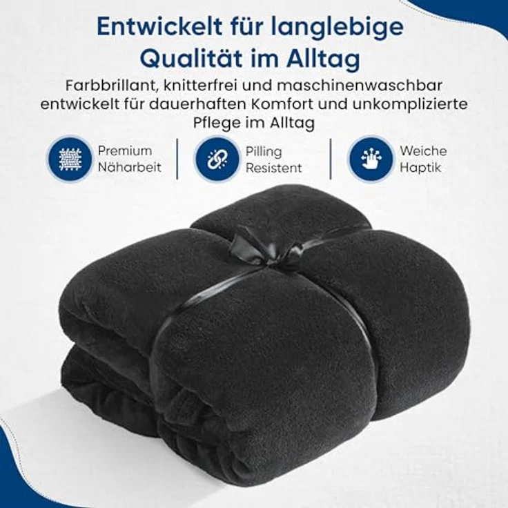 Wohndecke FELUNA Coral Fleece Kuscheldecke XXL – Superweicher Cashmere-Touch, Feluna, Tagesdecke Kaschmir-Touch 220 x 200 cm – Bild 9