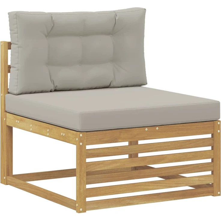 vidaXL Outdoor-Sofagarnitur 4 stk. 4-Sitzer Weiß und Hellgrau 3390301 – Bild 4