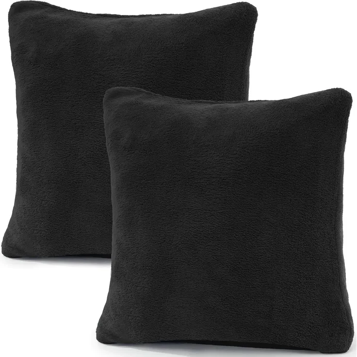 CelinaTex Kissenbezüge Comfortable Kissenbezüge Kissenhüllen 2er Set 40x40cm schwarz