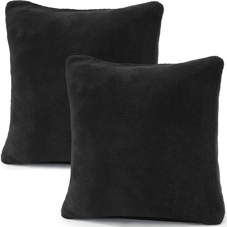 CelinaTex Kissenbezüge Comfortable Kissenbezüge Kissenhüllen 2er Set 40x40cm schwarz – Bild 1