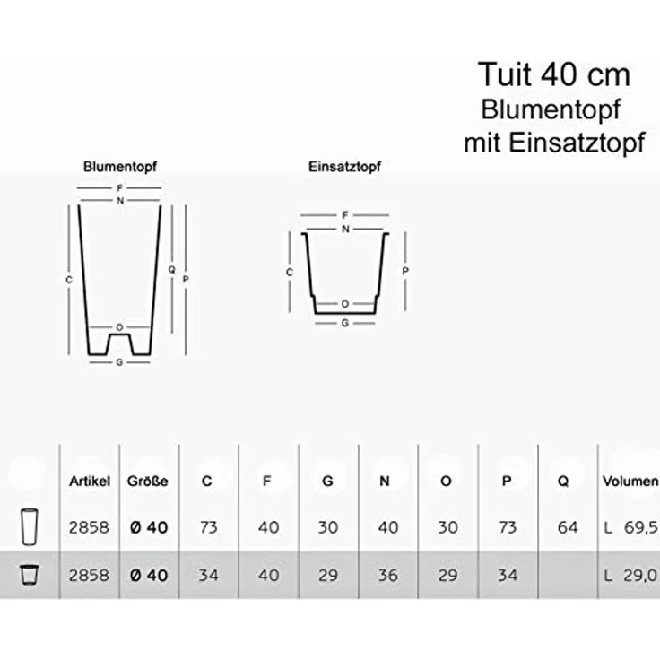 Pflanztopf TUIT Ø 40 cm taupe – Bild 5