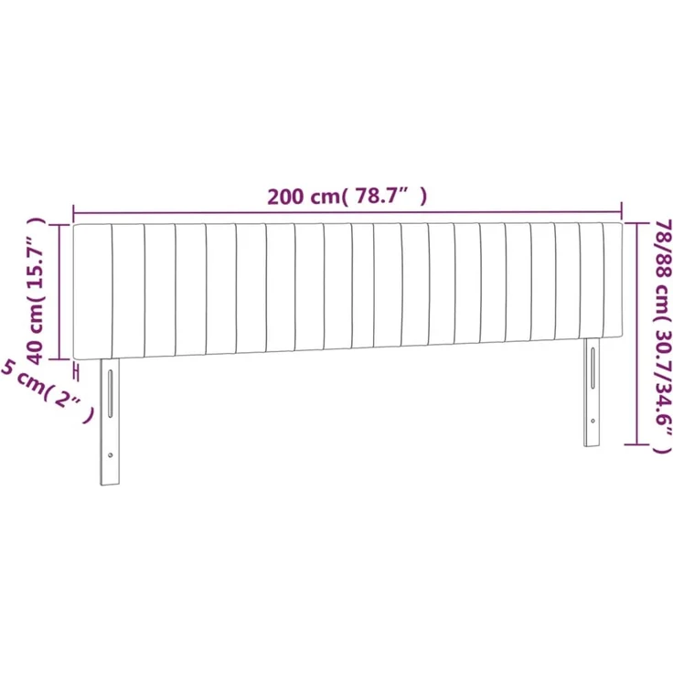 vidaXL Kopfteile 2 Stk. Creme 100 x 5 x 78/88 cm Stoff 346289 – Bild 8