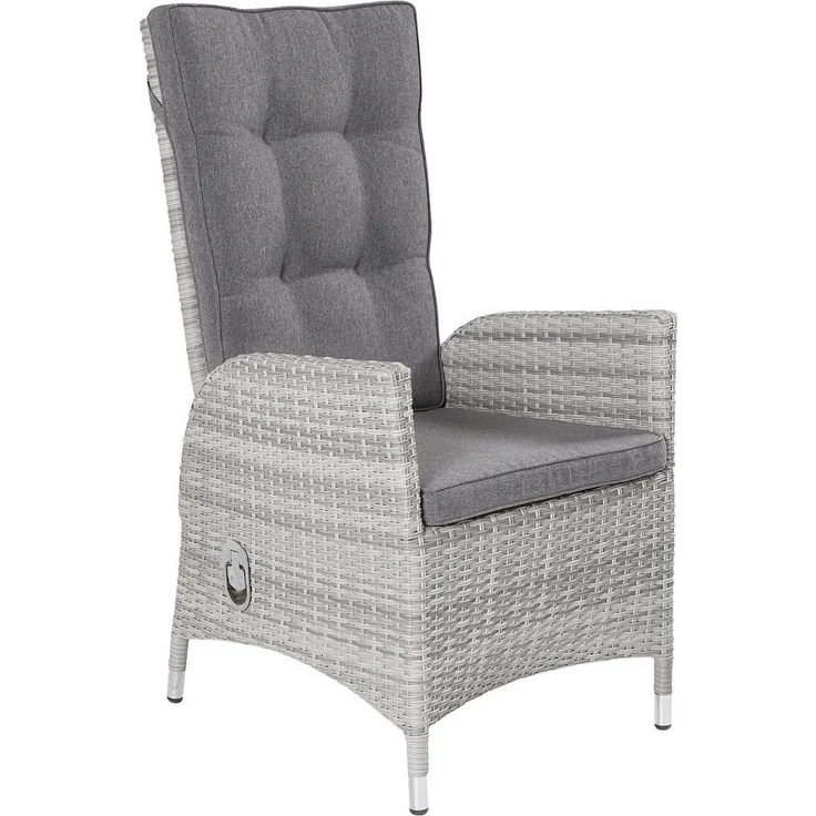 LC Garden Gartenstuhl Positionsstuhl Verstellsessel Parma Dining weiß-grau – Bild 1