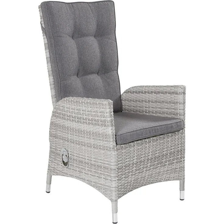 LC Garden Gartenstuhl Positionsstuhl Verstellsessel Parma Dining weiß-grau