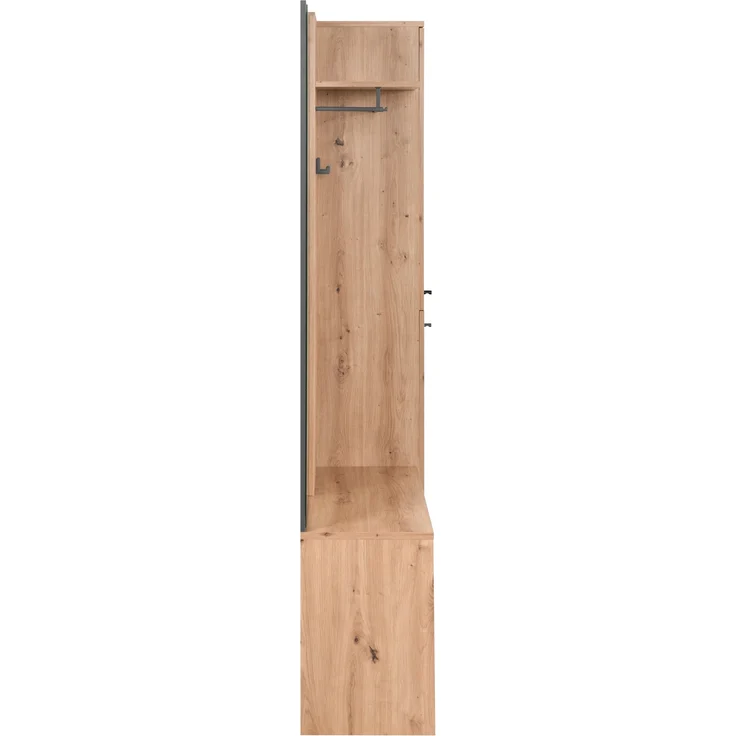 Kompaktgarderobe >Medan< in Dekor Artisan Oak / anthrazit - 122x190x37cm (BxHxT) – Bild 10