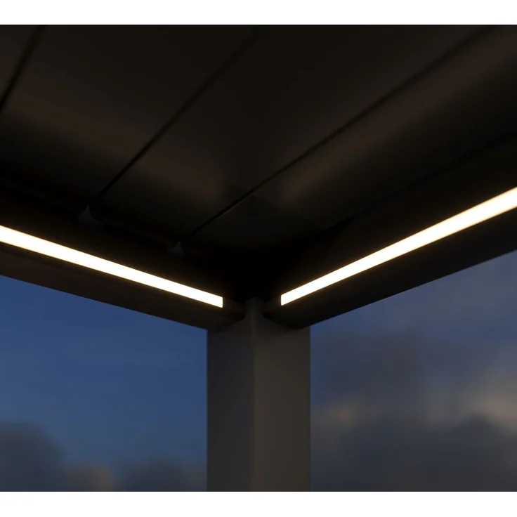 Weide E-Deluxe Plus | elektrische Pergola mit LED | Voll Aluminium | 4 x 6 M | motorisiertes Lamellendach anthrazit – Bild 5