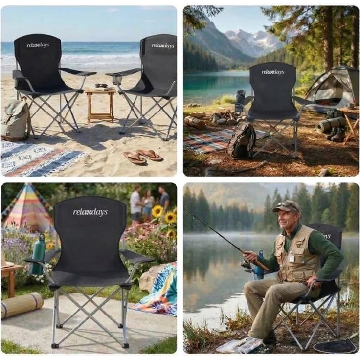 Faltbarer Camping Stuhl 2er Set 10053125_46 – Bild 2